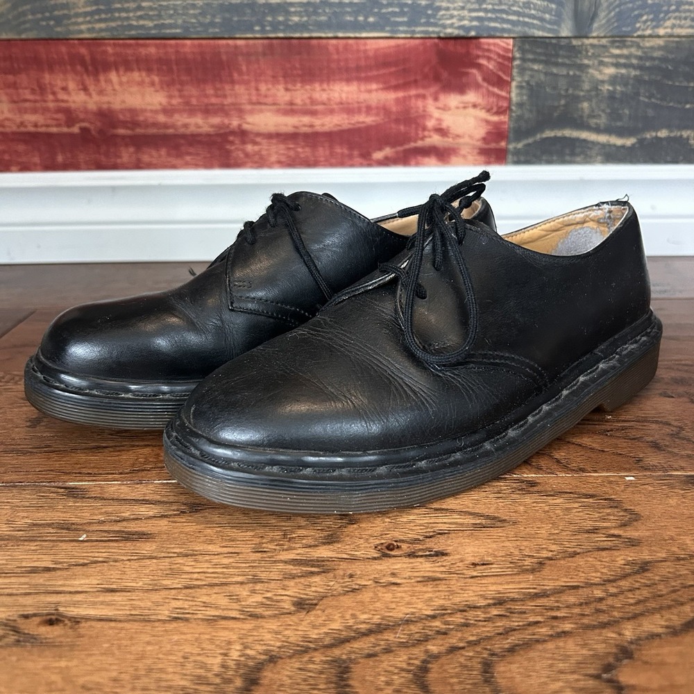 Dr Martens 1461 Made In England Black Leather Derby Shoes Mens US 7 UK 6